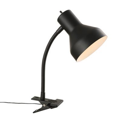 Equip Your Space Modern Metal Clip Lamp with CFL Bulb in Matte Black | Bed Bath & Beyond
