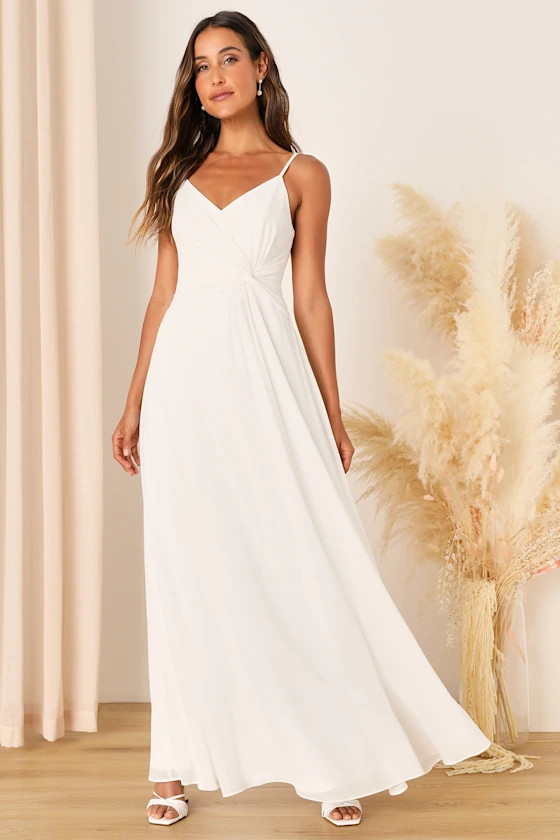 Exceptional Love White Sleeveless Knotted Maxi Dress | Lulus (US)