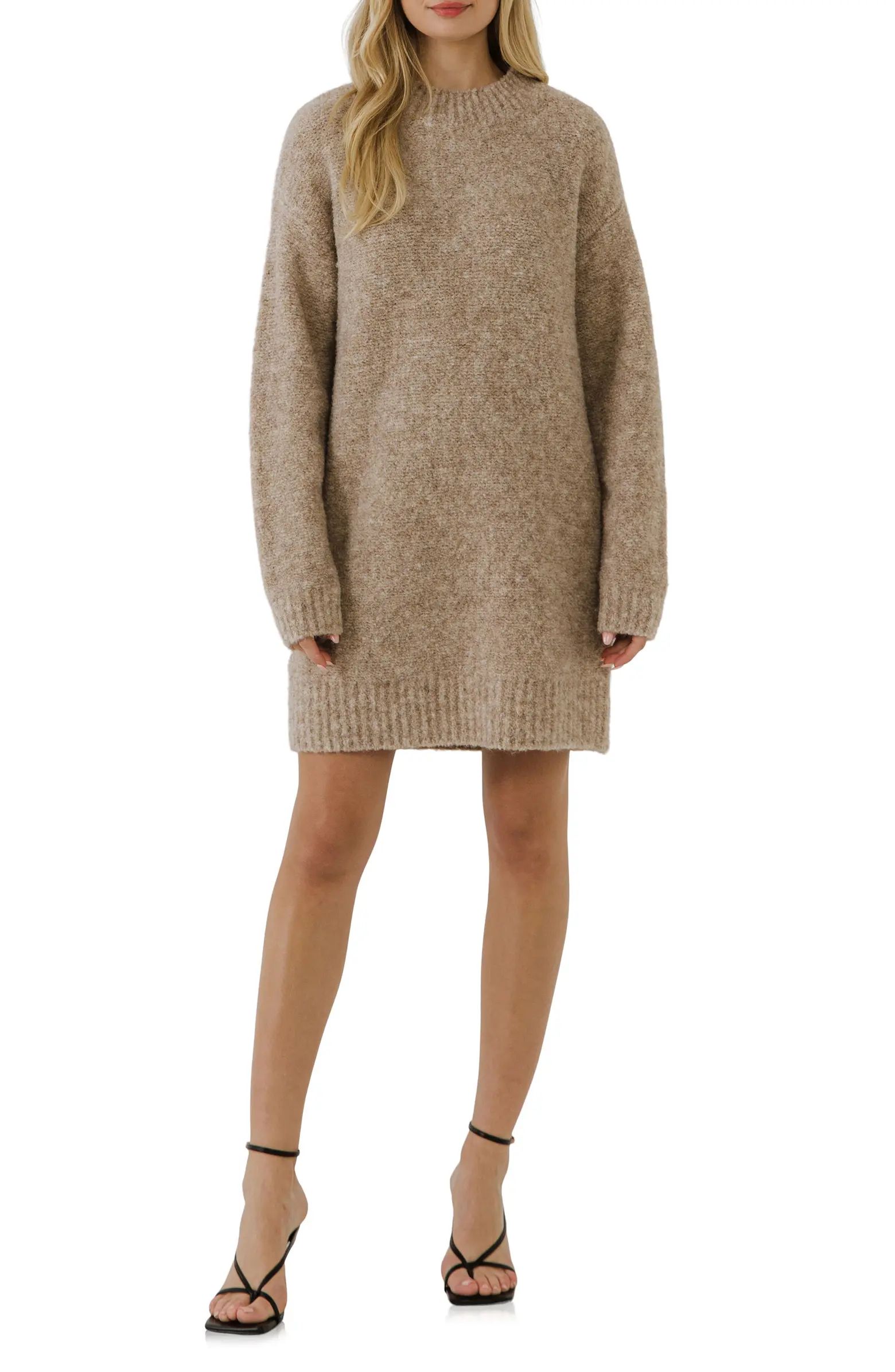 Cozy Crewneck Long Sleeve Sweater Dress | Nordstrom