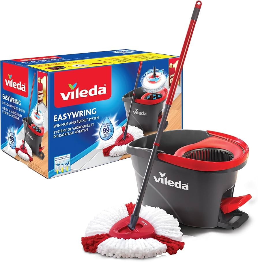 Vileda EasyWring Microfibre Spin Mop & Bucket Floor Cleaning System with Power Refill | Amazon (CA)