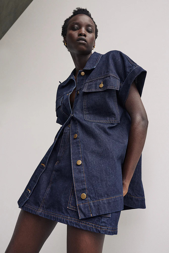 FELIX INDIGO DENIM SHORT SLEEVE SHIRT | DISSH
