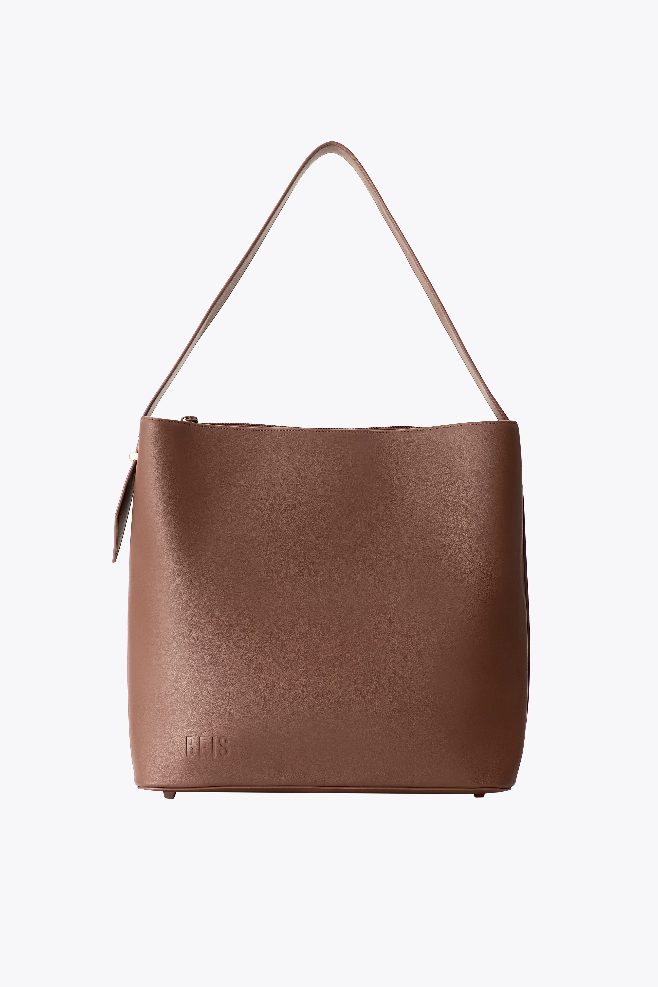BÉIS 'The Essential Tote' in Maple - Sleek Brown Tote Bag for Work & Travel | BEIS