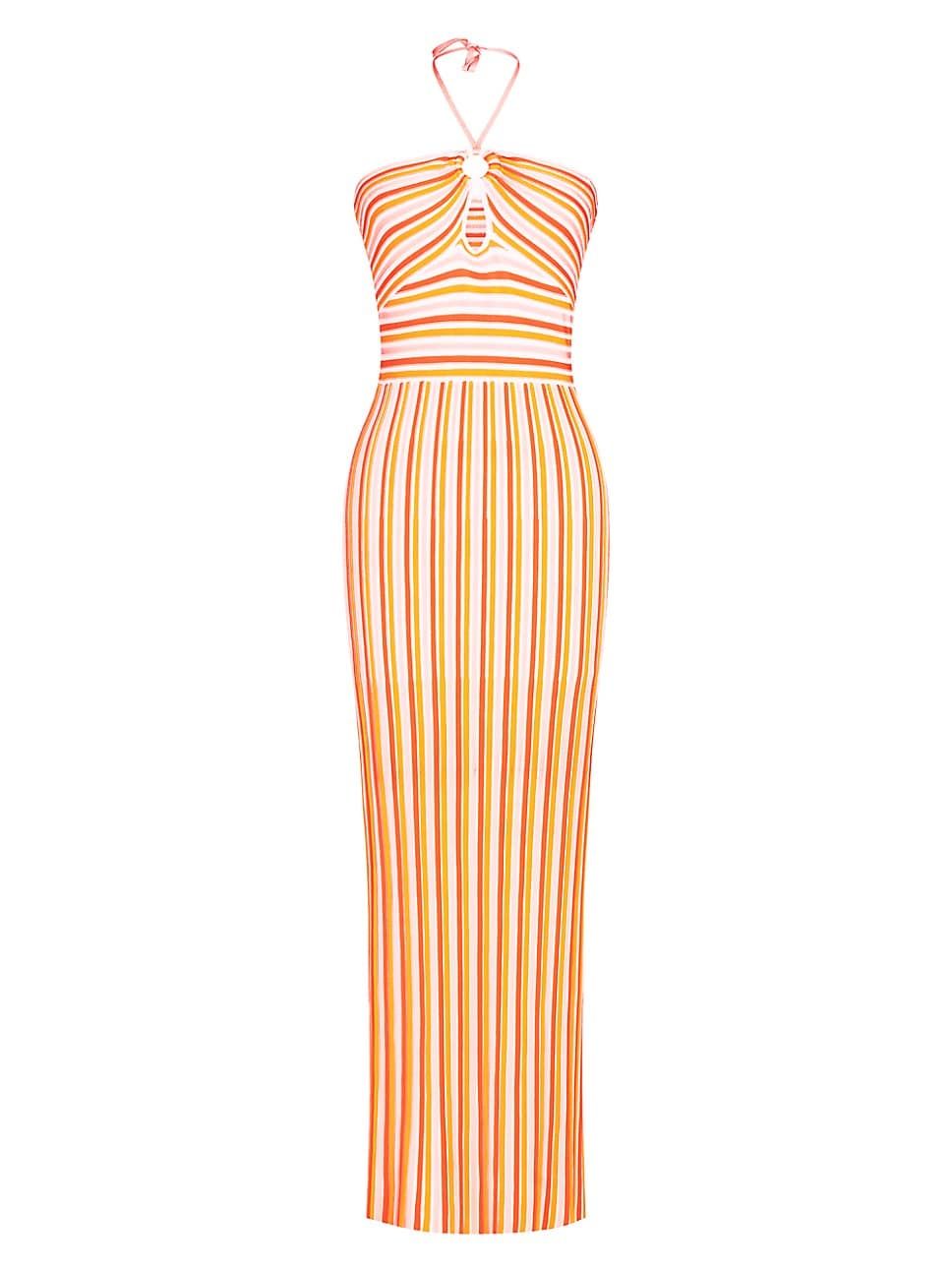 Valena Striped Halterneck Midi-Dress | Saks Fifth Avenue