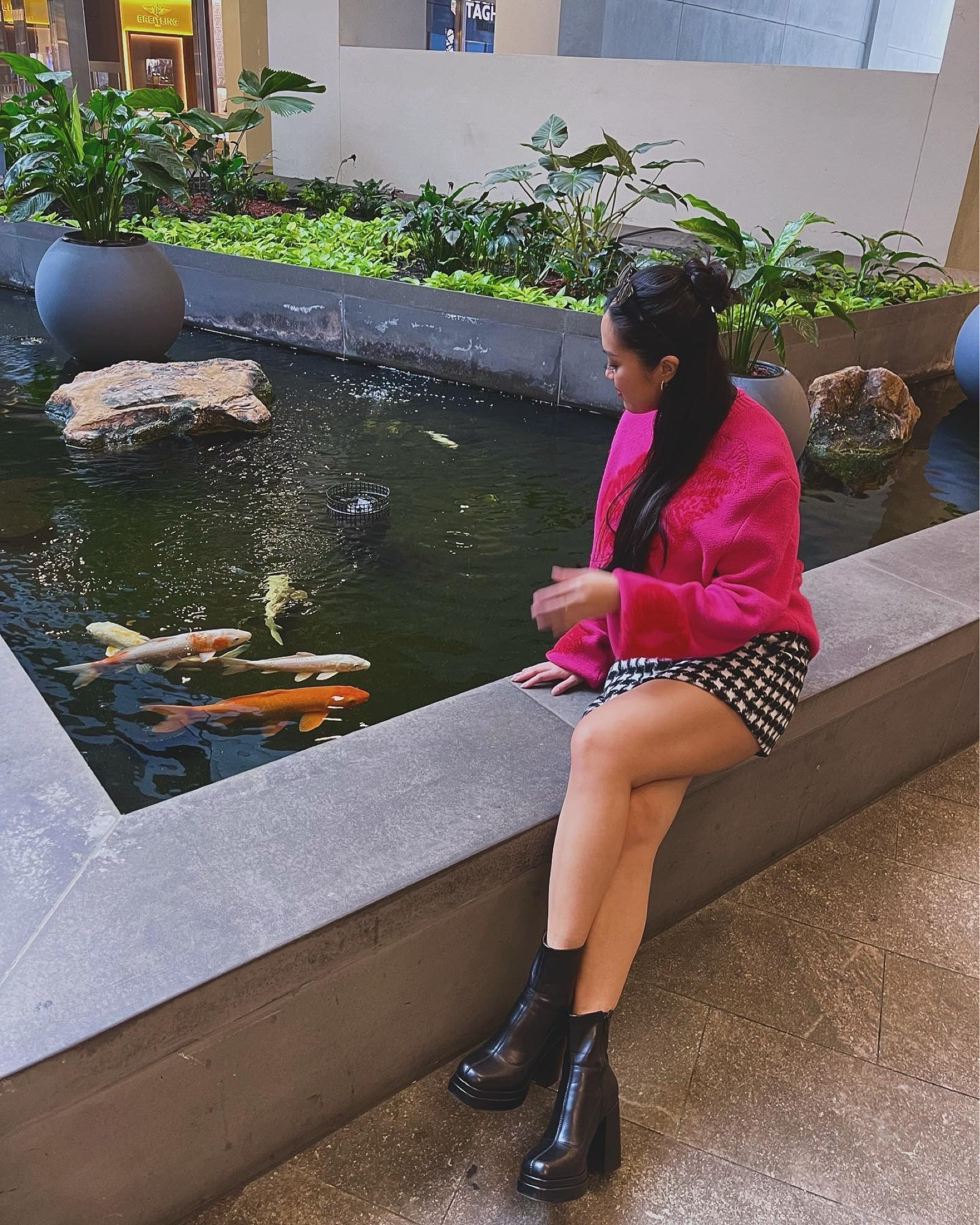 Just hanging with the koi fishies 🐟 
•
•
•

JW Anderson Bumper-15 Crochet-Knit Zip-Up Shoulder Bag, Sanctuary clothing houndstooth skirt outfit inspo, house of Sunny kiss sweater outfit inspo, Valentine’s Day outfits, Valentine’s Day date, cute pink outfit inspo, pink bag outfit inspo, ootd



#LTKStyleTip #LTKItBag #LTKBeauty