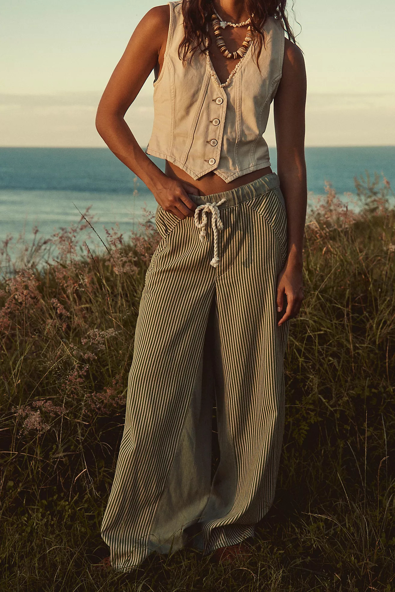 We The Free Milo Striped Pull-On Jeans | Free People (Global - UK&FR Excluded)
