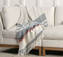 Paten Belgian Flax Linen Striped Throw | Pottery Barn (US)