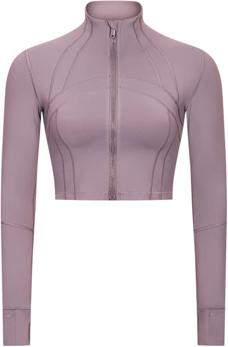 KTILG Women Workout Cropped Long-Sleeve Jackets Zip-Up Lightweight Pullover Athletic Yoga Running... | Amazon (US)