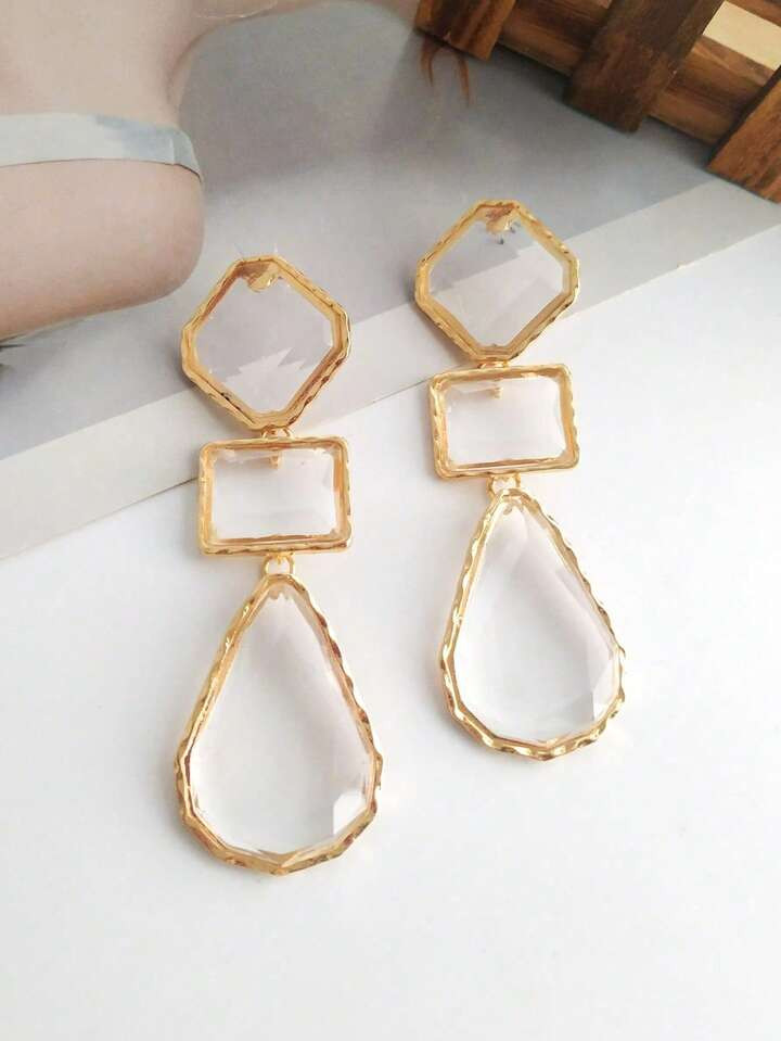 $10.79$12.69-15%1pair Fashion Geometric Drop Earrings For Women For Daily Decoration | SHEIN