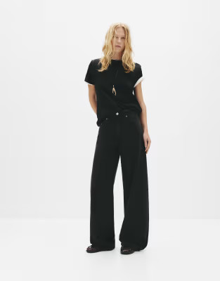 Pull&Bear Wide-leg jeans in black | ASOS (Global)