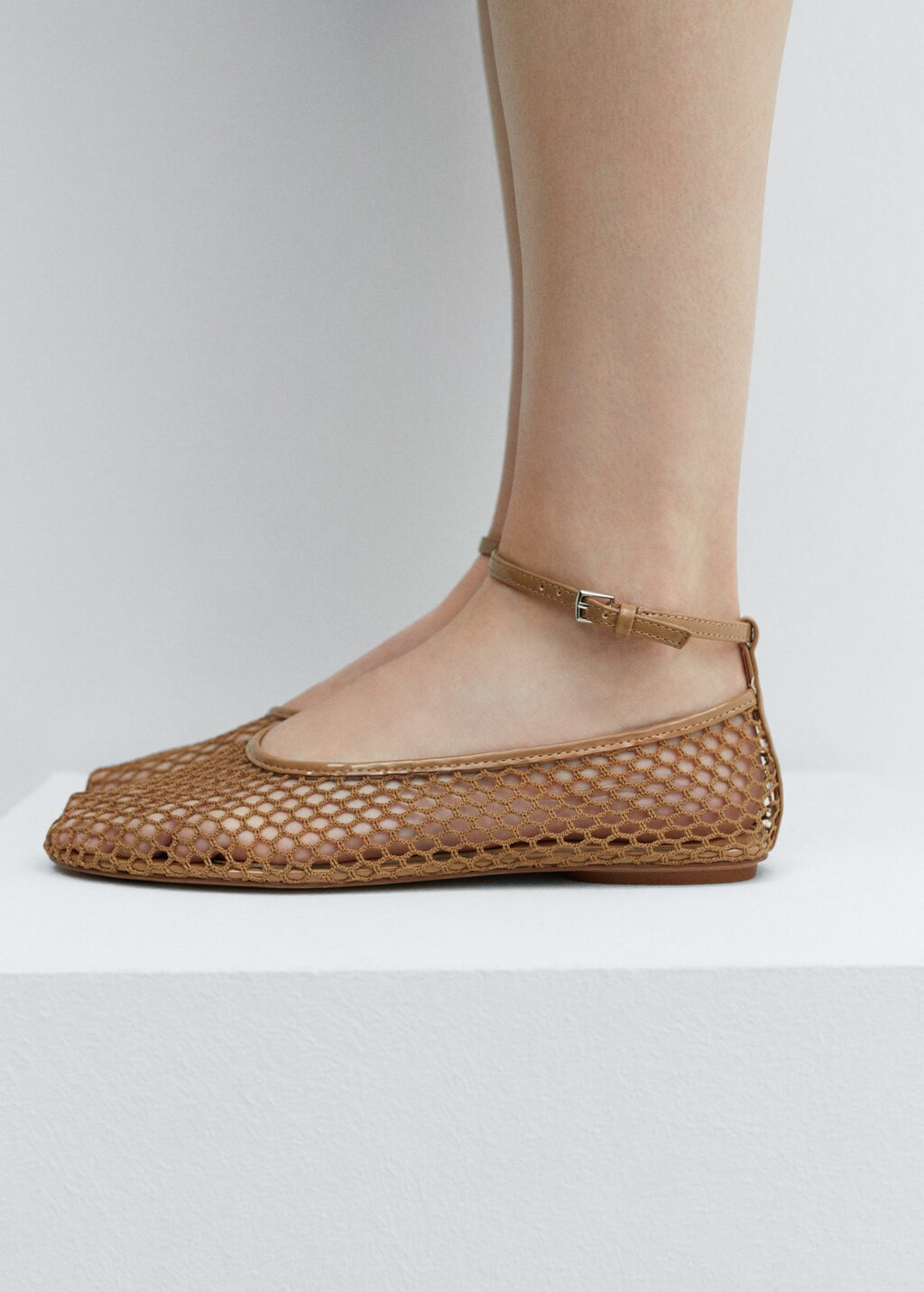 Ballerinas with mesh bracelet -  Women | Mango United Kingdom | MANGO (UK)