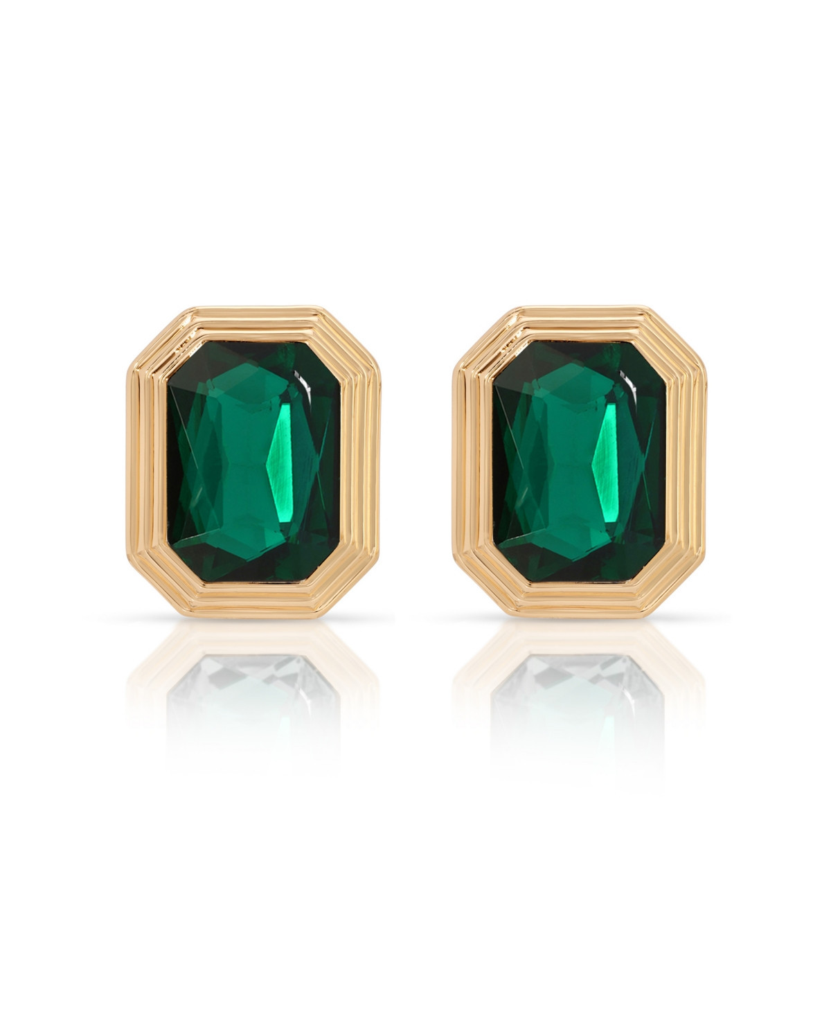 Ettika Emerald Deco Stud Earrings - Green | Macy's
