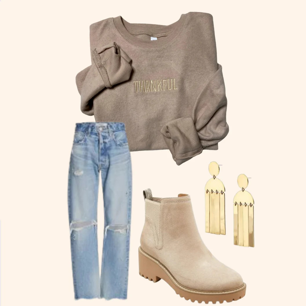 THANKFUL Lux Embroidered Sweatshirt | Sassy Queen