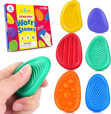 Fidget Toys Sensory Stone for Kids: 6 Pack Textured Soft Worry Stone for Autism Kids Calming - Fi... | Amazon (US)