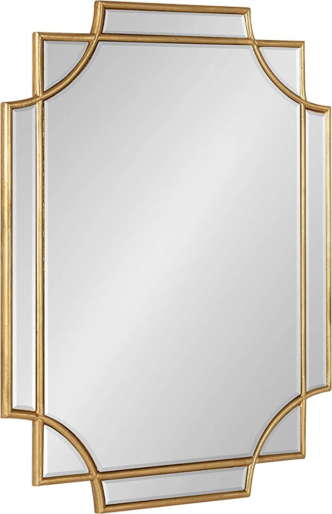 Kate and Laurel Minuette Glam Wall Mirror, 18 x 24, Gold, Boho-Chic Home Decor for Wall | Amazon (US)