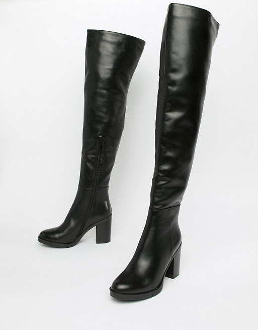 RAID Georgia black leather look over the knee boots | ASOS UK