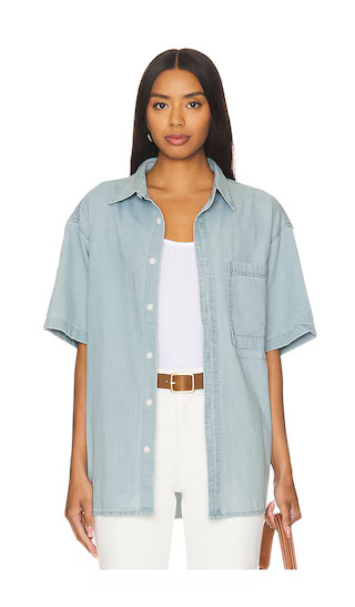 Short Sleeve Denim Shirt in Light Blue | Revolve Clothing (Global)