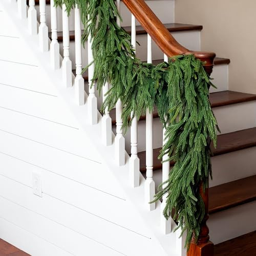Norfolk Pine Christmas Garland for Mantle - Realistic and Thick Garlands for Decoration, Artifici... | Amazon (US)