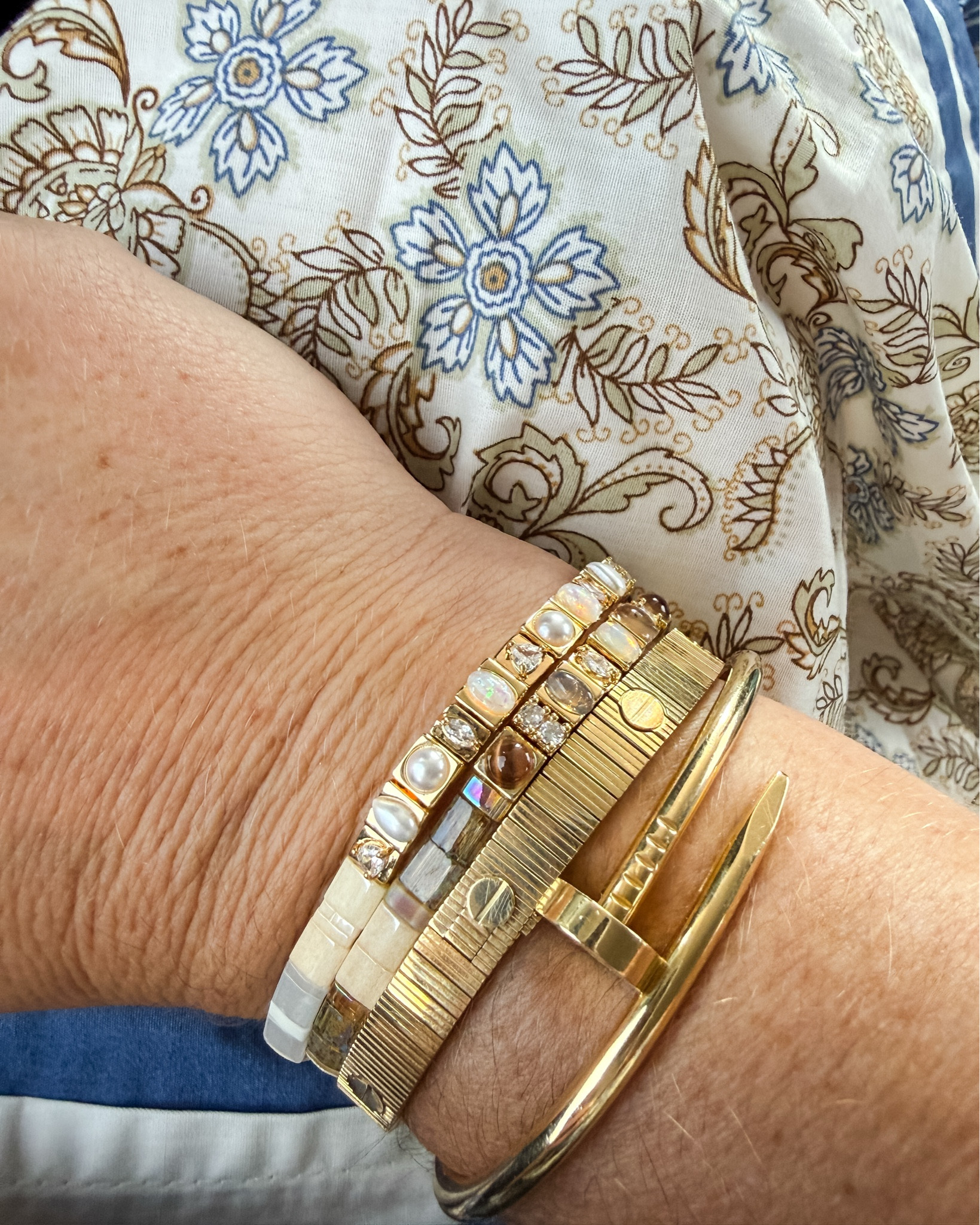 My new summer stack! Two of my staples classics paired with these new Anthro tiled  bracelets are a perfect pairing for every summer look.

#LTKootd #LTKSeasonal #LTKWorkwear