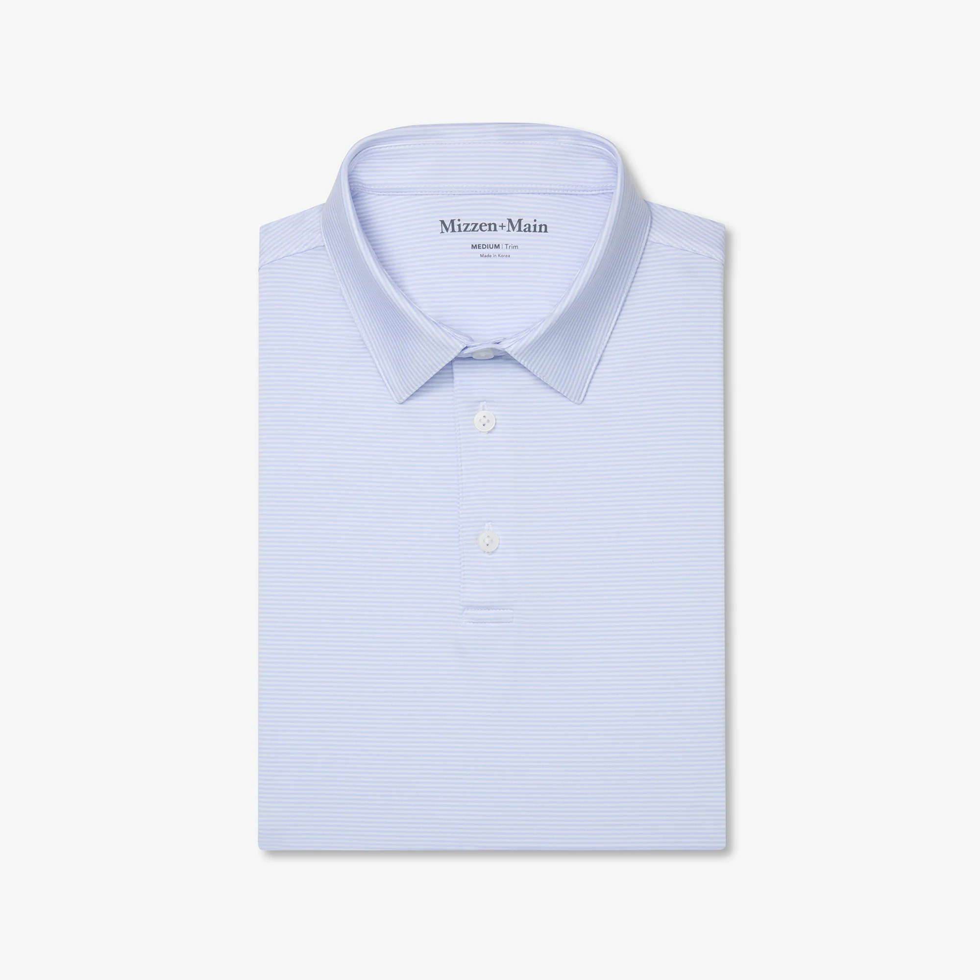 Versa Polo - Light Blue White Stripe | Mizzen + Main