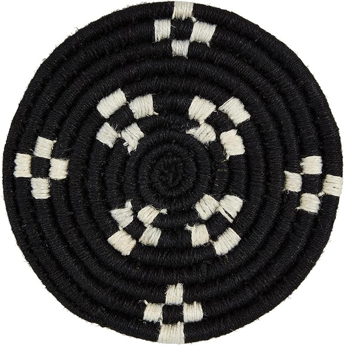 Mud Pie Black Woven Trivet Set; 9" Dia | Amazon (US)