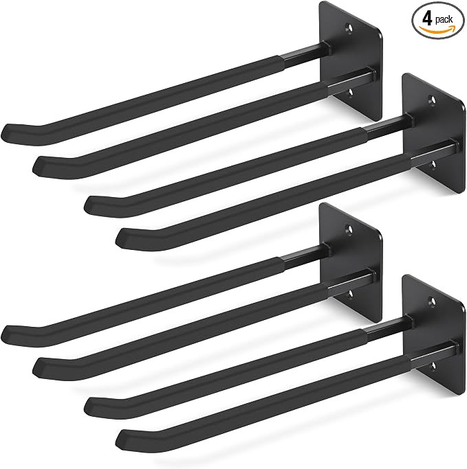 14 Inches Extra Large Garage Hooks, 4Pcs Heavy Duty Garage Wall Mount Organizer, Tool Hanger Long... | Amazon (US)