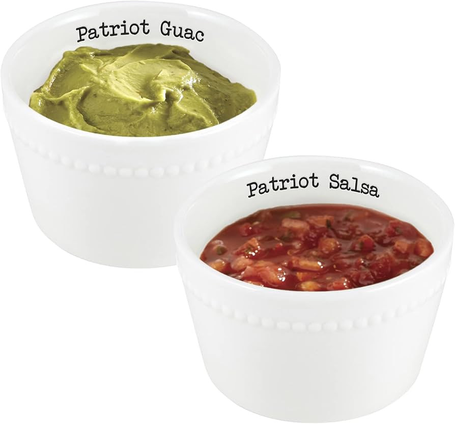 47th & Main Football Themed Ceramic Serveware, Salsa & Guacamole Bowls, Patriots | Amazon (US)