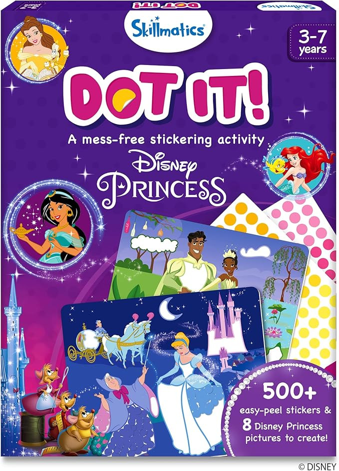 Skillmatics Dot It Sticker Art - Disney Princess, Mess-Free Fun for Kids, Stocking Stuffers, 500+... | Amazon (US)