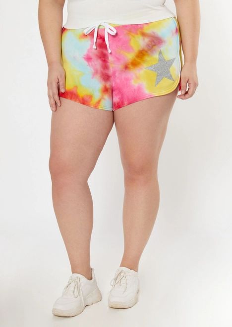 Plus Pink Tie Dye Glitter Star Dolphin Shorts | rue21