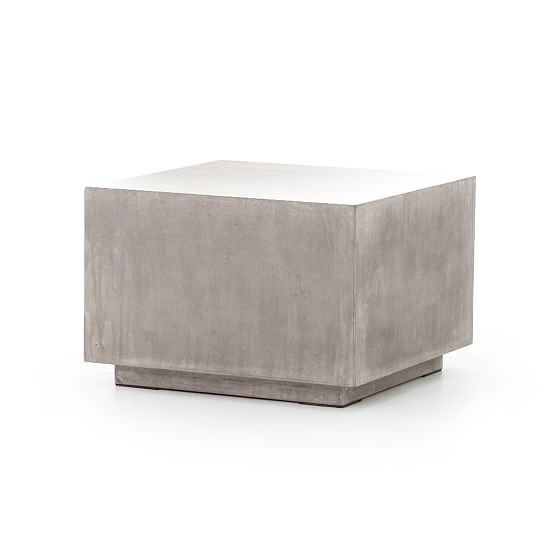Angled Concrete 24"" Outdoor Square Coffee Table | West Elm (US)