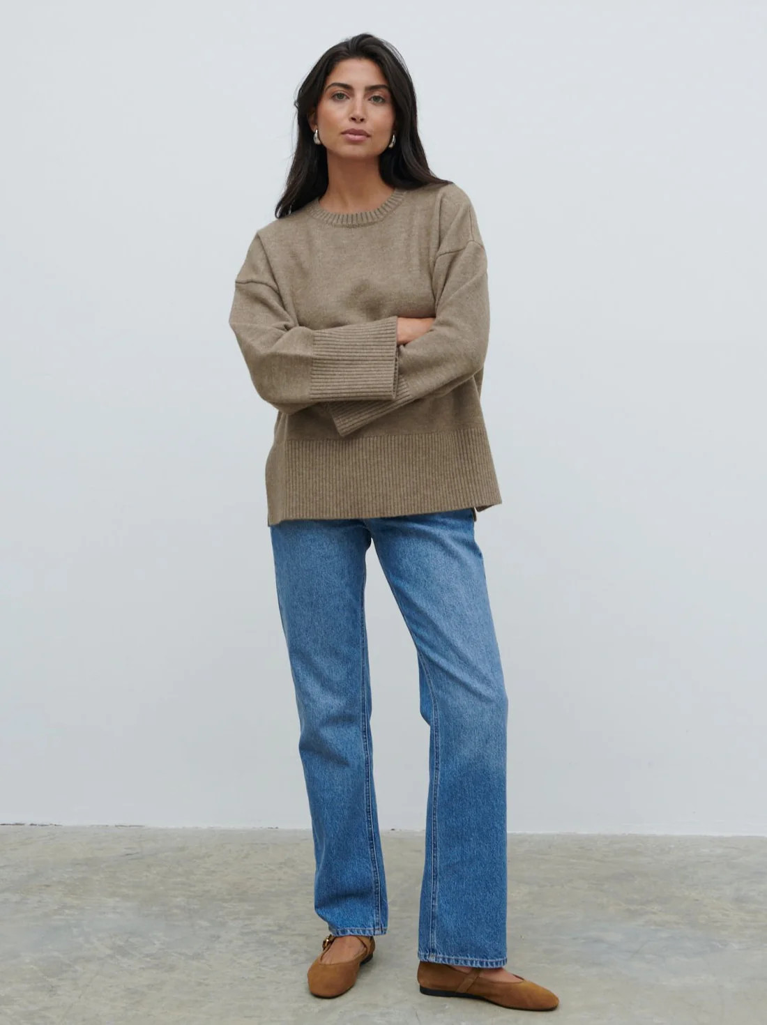 Finnity Slouchy Crew Neck Knit Jumper | Pretty Lavish (UK)