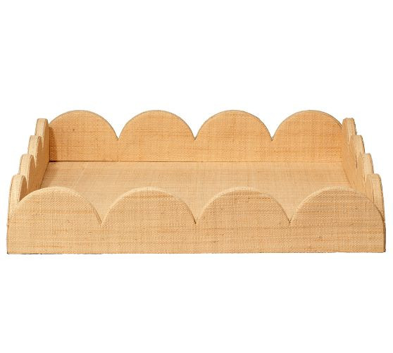 Zaria Handcrafted Scalloped Tray | Pottery Barn (US)