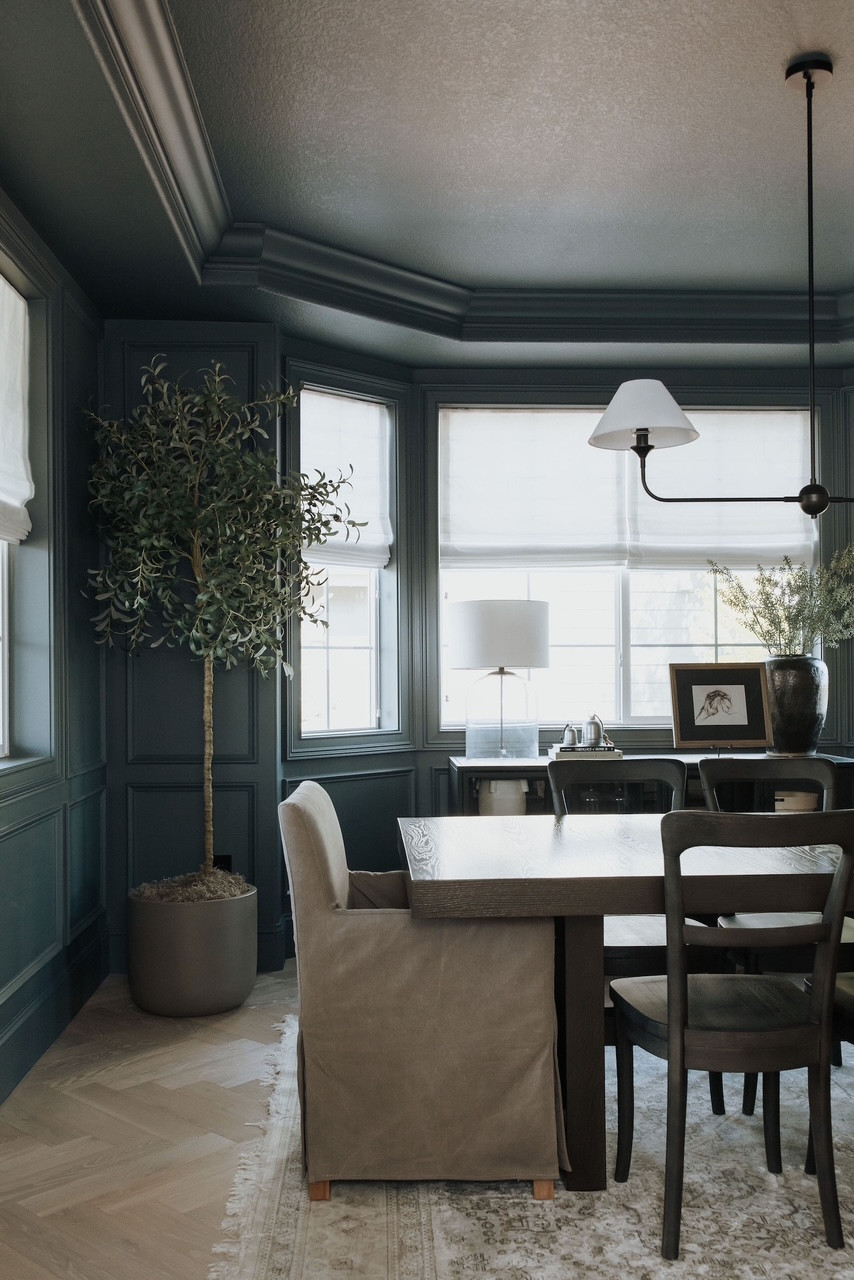 Designer tip: Mixing rich, dark tones with warm lighting creates depth and coziness in your kitchen. Linked my dining chairs and pendant light to help recreate this look. 

 #LTKHome #LTKStyleTip