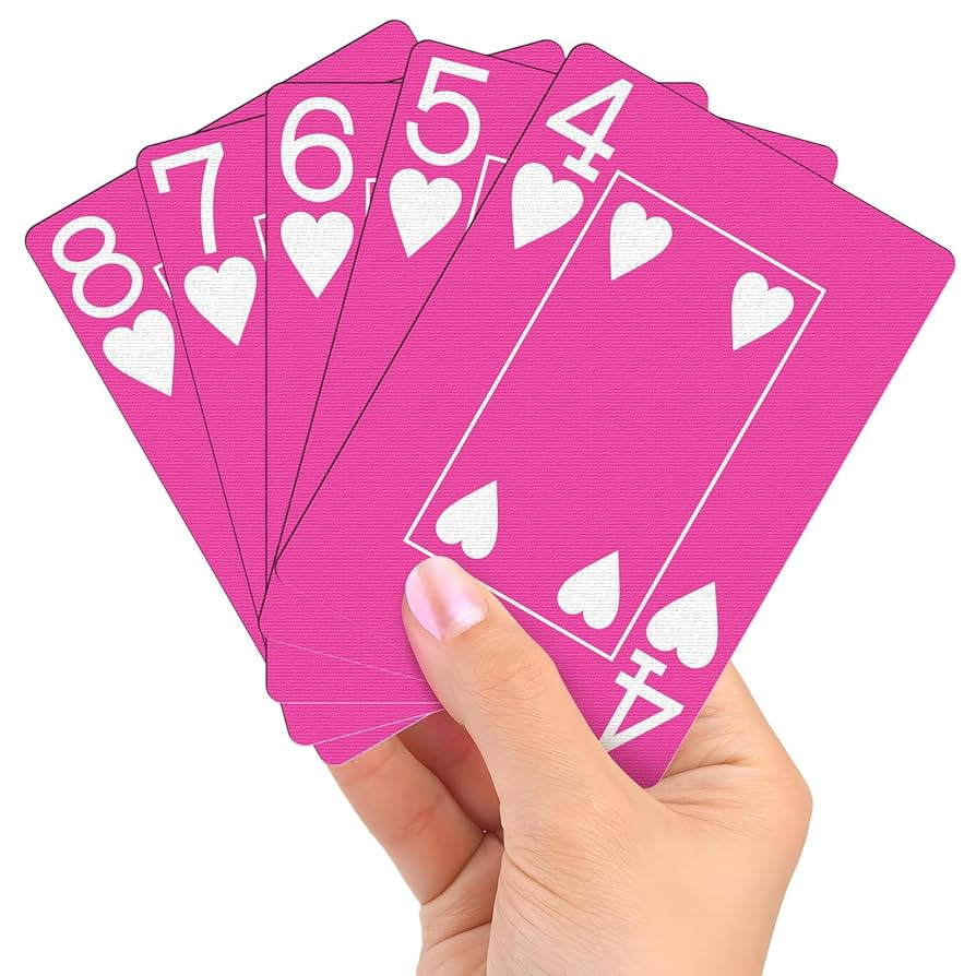 Pink Playing Cards, Cool Pink Deck of Cards, Large Print Index Cute Playing Cards for Birthday Pa... | Amazon (US)