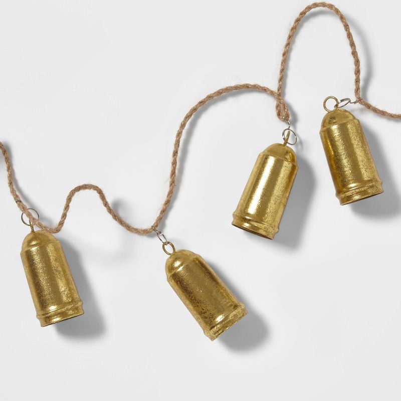 72&#39; Decorative Metal Bells Garland Gold - Wondershop&#8482; | Target