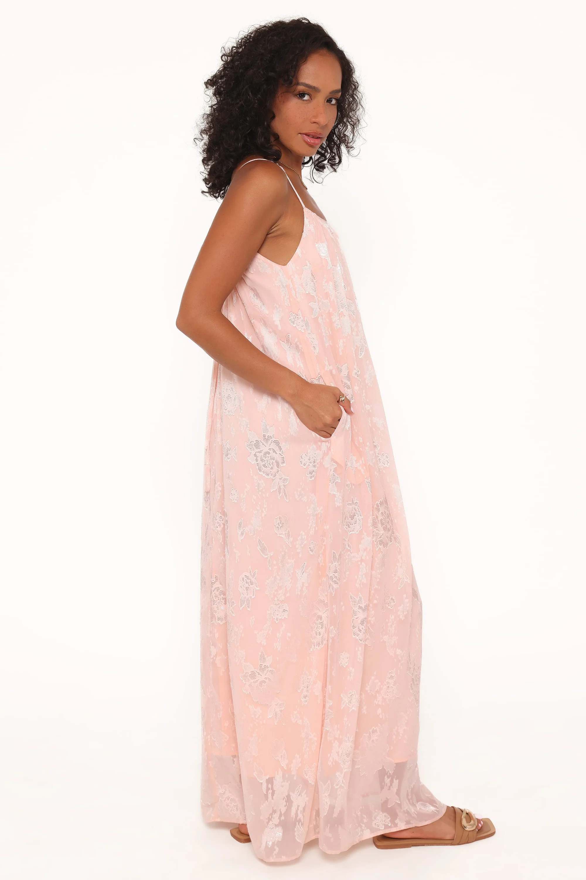 Lumina Jacquard Maxi Dress - Pink | Petal & Pup (US)