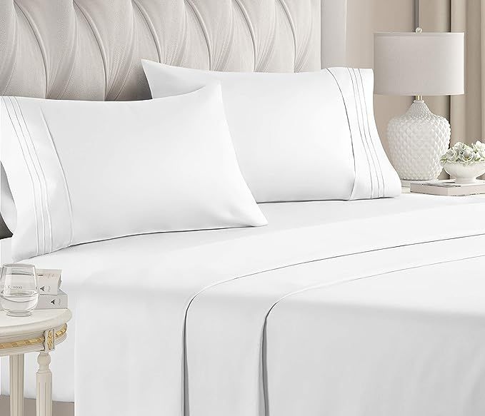 King Size Sheet Set - 4 Piece Set - Hotel Luxury Bed Sheets - Extra Soft - Deep Pockets - Easy Fi... | Amazon (US)