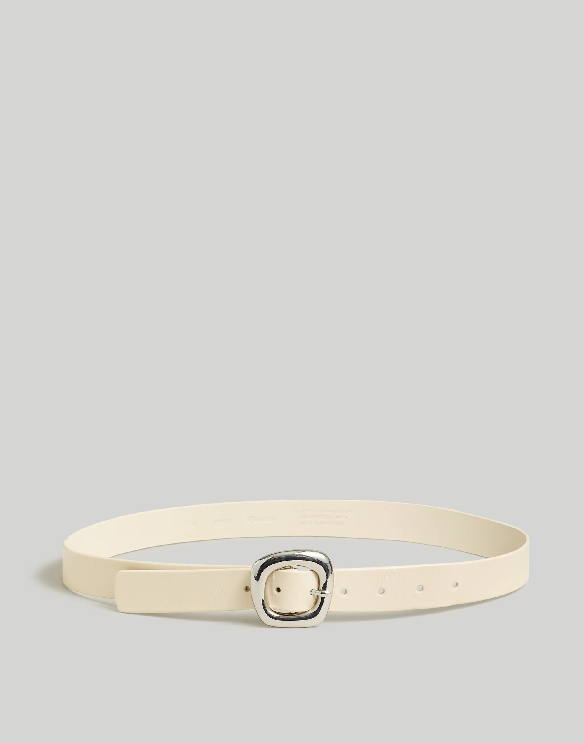 Puffed-Buckle Leather Belt | Madewell
