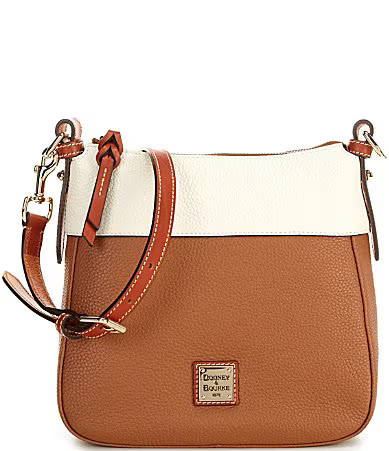 Dooney Bourke Color Block Leather Crossbody Bag - White/Caramel | Dillard's