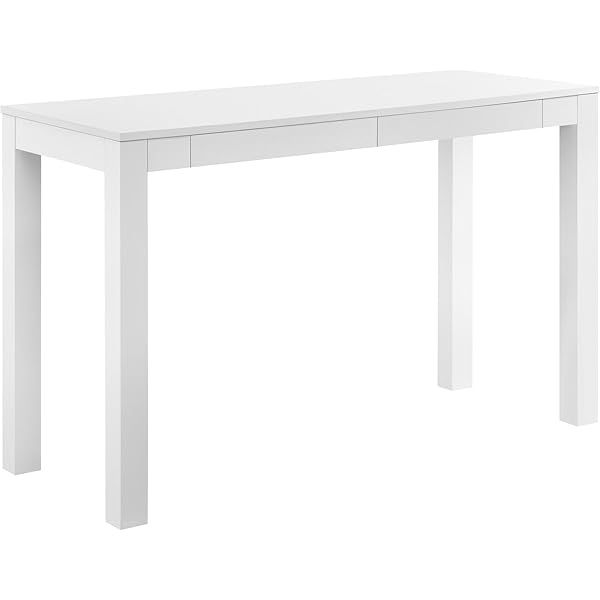 Ameriwood Home Parsons Desk with Drawer, White | Amazon (US)