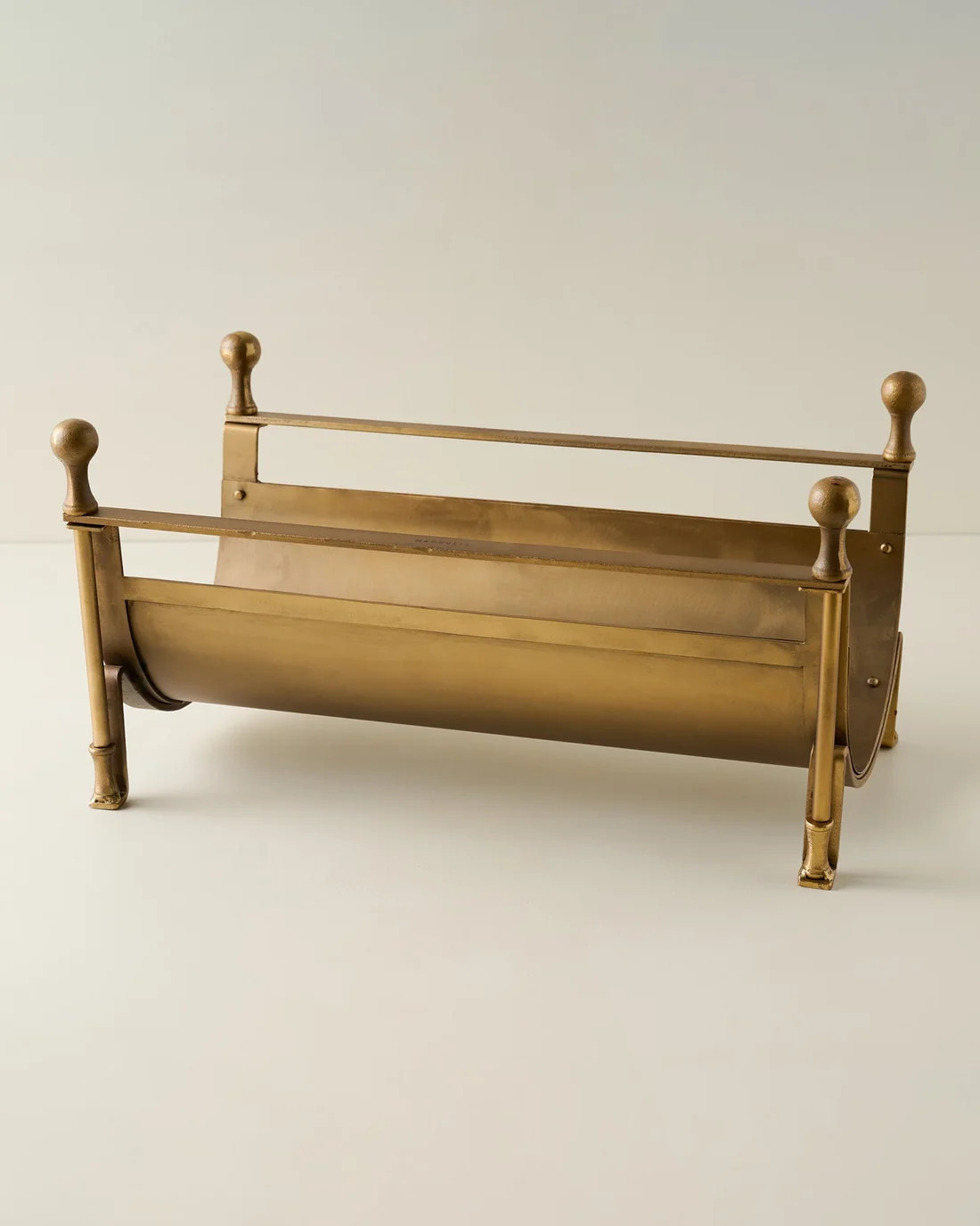 Shepherd Brass Log Holder | Magnolia