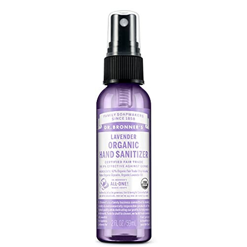 Dr. Bronner's - Organic Hand Sanitizer Spray (Lavender, 2 ounce) - Simple and Effective Formula, Cleanses & Sanitizes, No Harsh Chemicals, Moisturizes and Cleans Hands | Amazon (US)