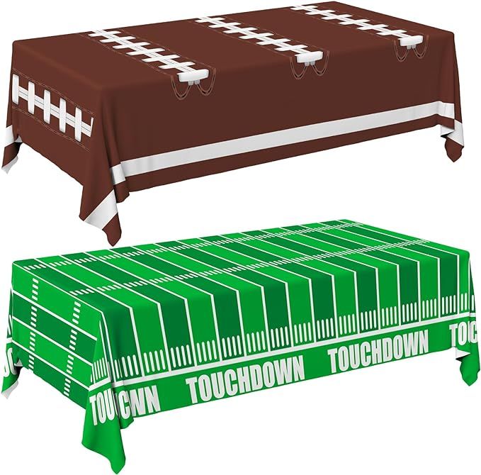 Football Party Decorations Disposable Tablecloth Plastic Touchdown Table Cover for Birthday Party... | Amazon (US)