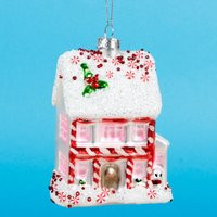 Pink Fairytale Gingerbread House Shaped Bauble Hanging Decoration Festive Ornament Christmas Tree Xmas Glass Baking | Etsy (US)