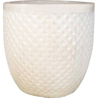 20 in. White Ceramic Hexham Garden Planter VPX4-21C-W | The Home Depot