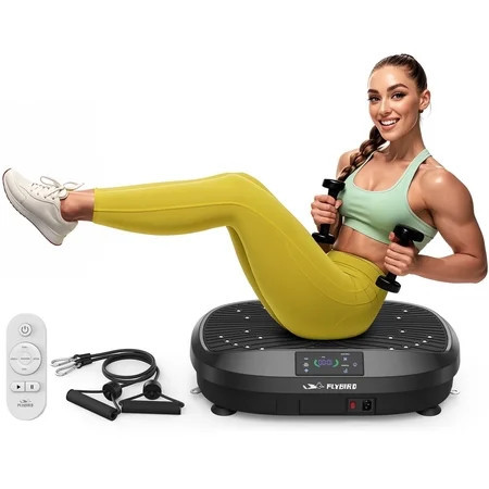 FLYBIRD Vibration Plate Exercise Machine, Whole Body Workout Vibration Platform for Lymphatic Drainage w/2 Resistance Band | Walmart (US)