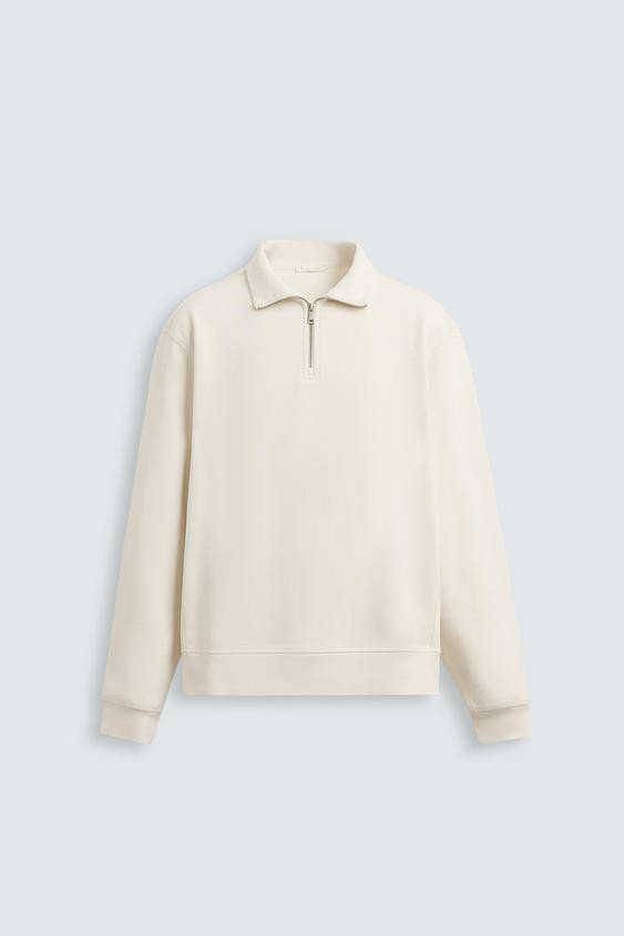 BASIC QUARTER-ZIP SWEATSHIRT | Zara US