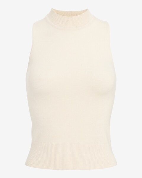 Ultra Soft Mock Neck Sleeveless Sweater Tank | Express