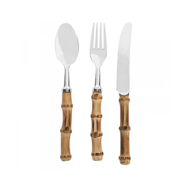 Bamboo Flatware, Silver | The Avenue