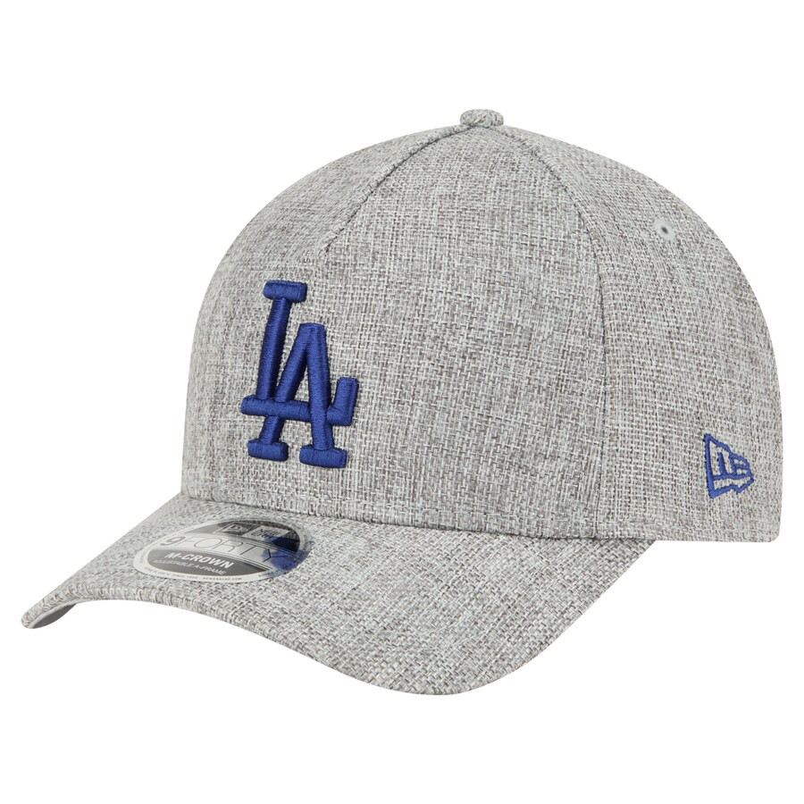 Los Angeles Dodgers New Era Cotton Weave M-Crown A-Frame 9FORTY Adjustable Hat - Gray | Lids