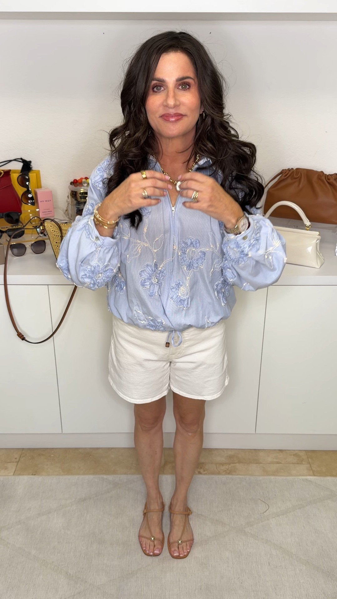 Top / jacket XS ( love the versatility of this top). Also, the embroidery is fabulous. Shorts are a 25.

#LTKOver40 #LTKSaleAlert #LTKPetite